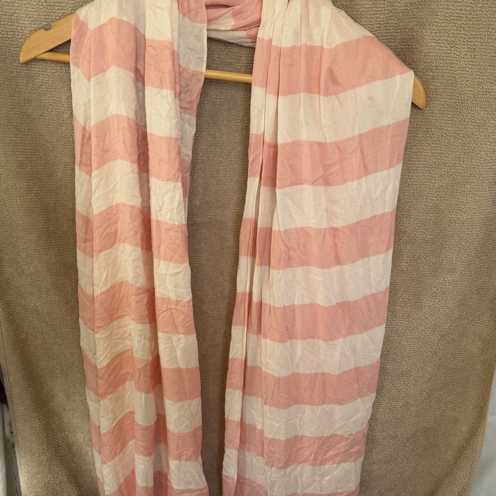 Kate Spade Pink and Cream Striped Scarf